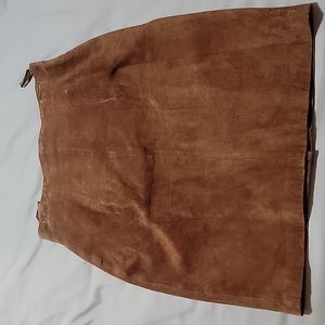 Suede Skirt Length above Knee